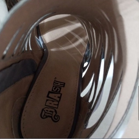 Brash Spade Peep Toe Boot Womens Gray Graphite Faux Suede NWOT - Picture 5 of 5